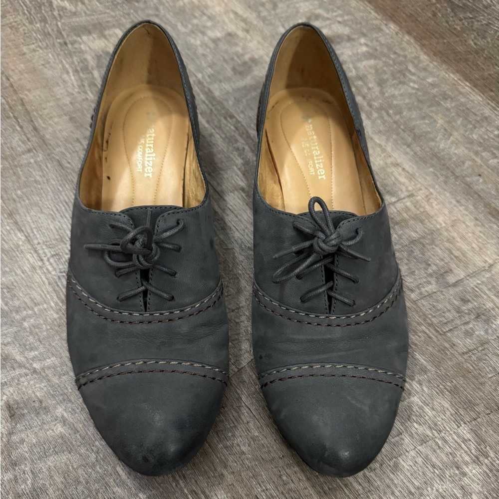 Gray Menswear Inspired Oxford Flats Gray size 9.5 Naturalizer